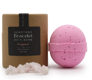 bombe de bain bracelet quartz rose/ bergamot