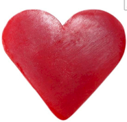 mini savon coeur rouge